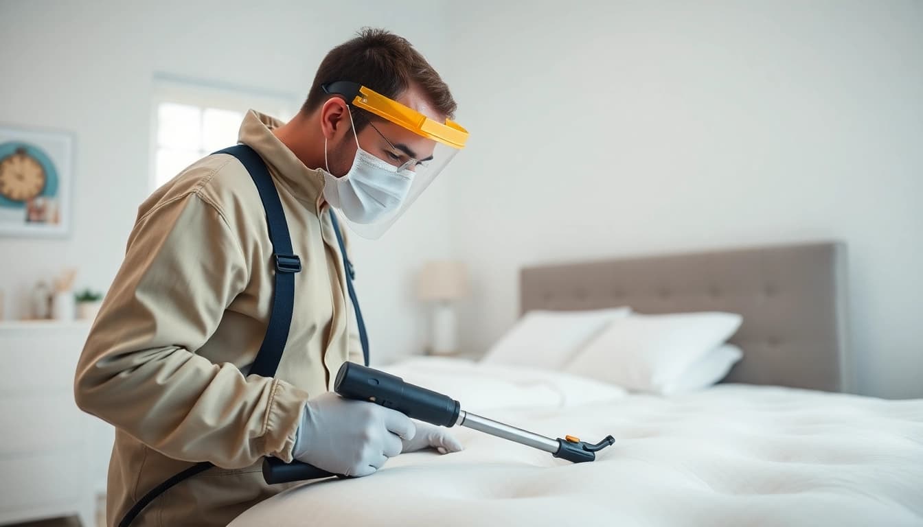 Bedbugs exterminator near me focuses on treating a bedroom for bedbugs, ensuring safety and cleanliness.