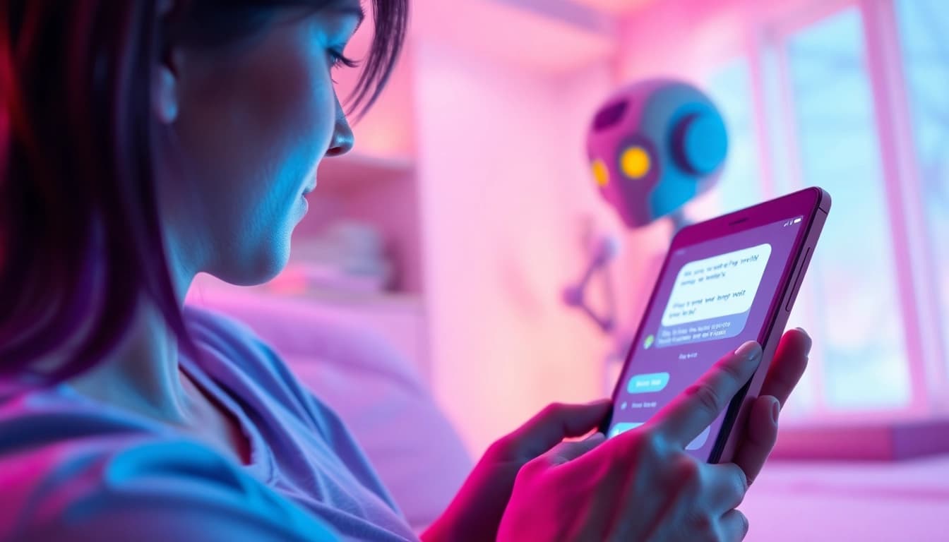 Engaging user interface showcasing nsfw chat ai on a modern device in an inviting setting.