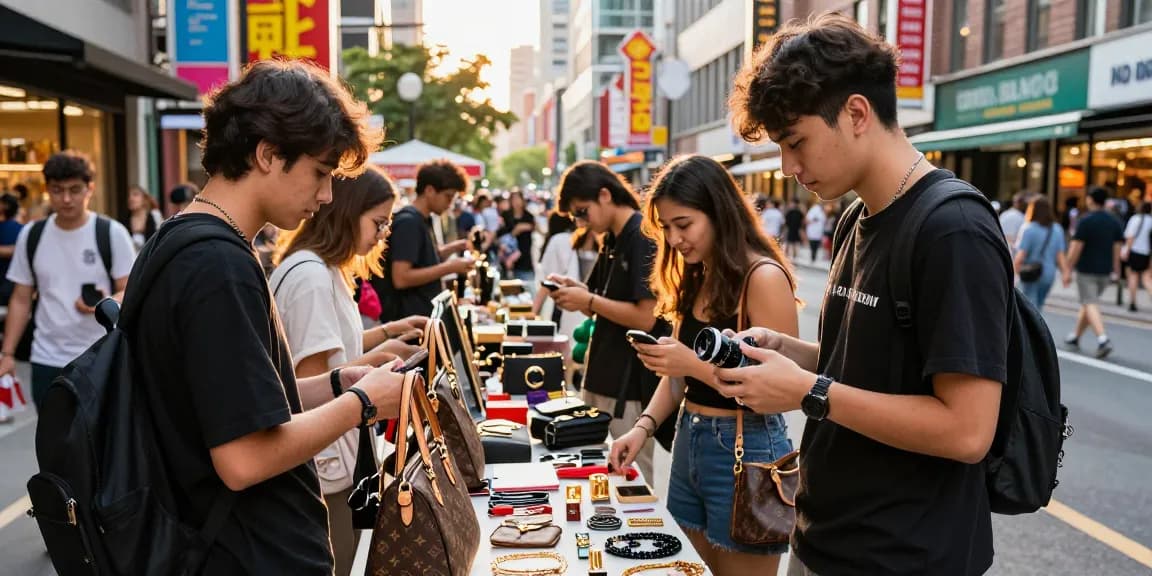 Engaging shopping scene at a 레플리카 쇼핑몰 featuring trendy replica products.