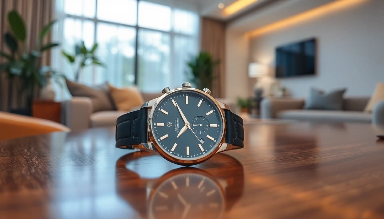 Admire this stunning replica watch showcasing intricate craftsmanship and luxurious design details.
