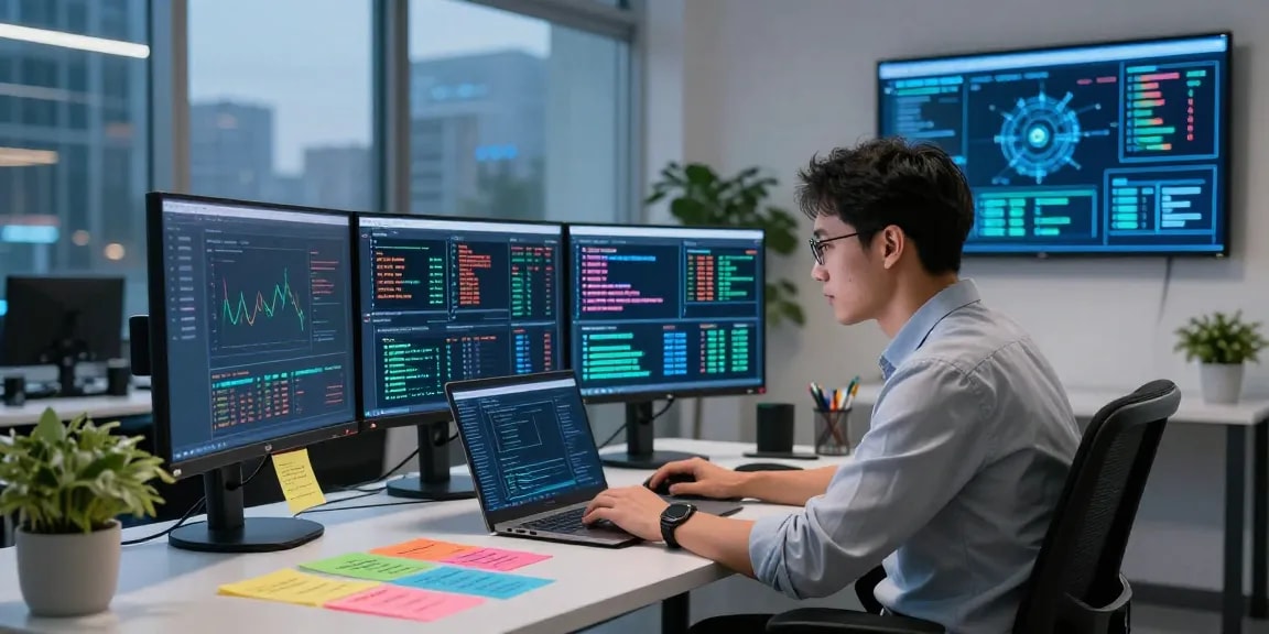 Recover stolen cryptocurrency in a modern digital investigation office, showcasing analysis screens and cybersecurity tools.