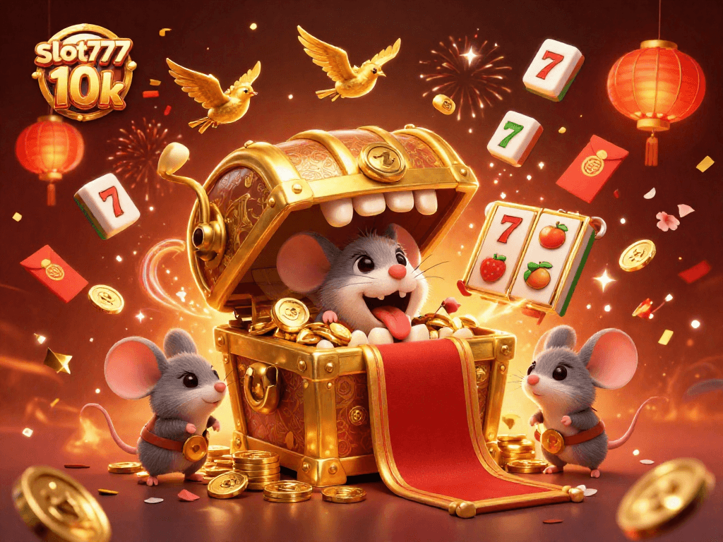 Catch the thrill of playing slot777 depo 10k with vibrant 3D visuals and festive elements.
