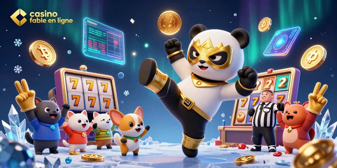 Visuel captivant d'un panda luchador et un chihuahua arbitre, représentant un casino fiable en ligne.