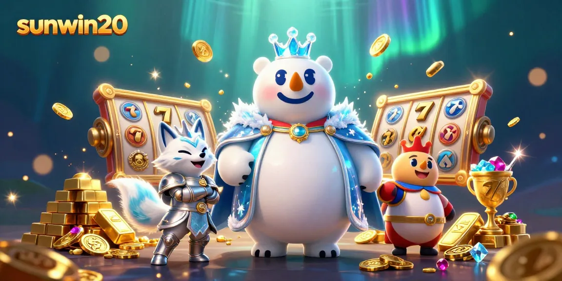 Win big with sunwin20 in an exciting slots adventure featuring a polar bear and snow fox!