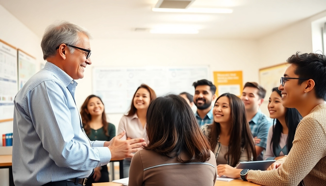 TOEFL expert help in an interactive classroom with diverse students learning.