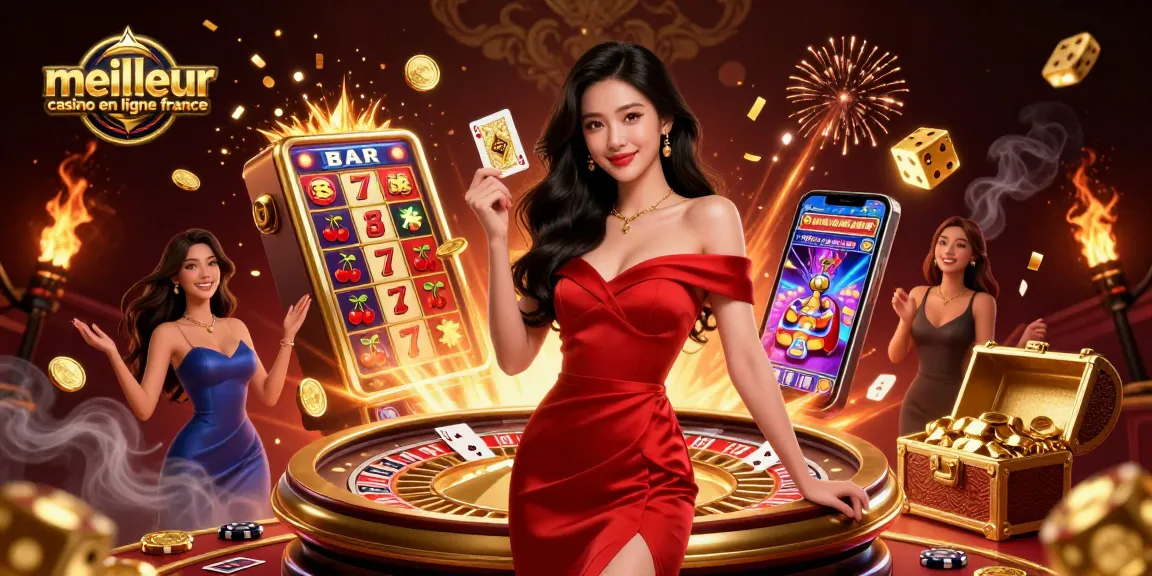 Engagez-vous avec le meilleur casino en ligne France présentant des éléments de jeu colorés et une action dynamique.