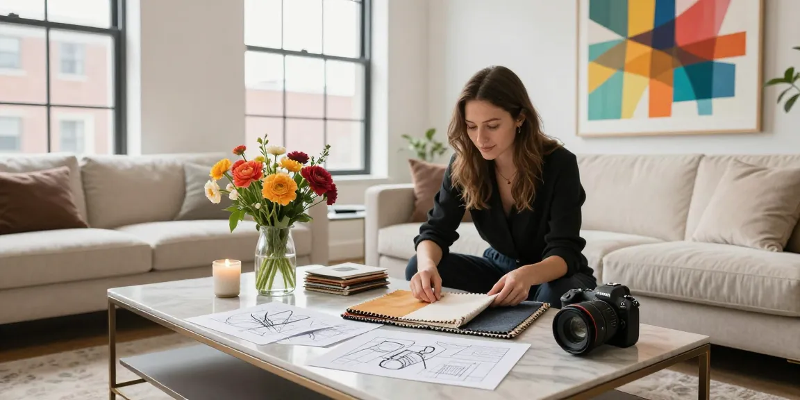 Showcasing modern interior design elements at www.dgi-chicago.com, featuring a designer in a bright Chicago loft.