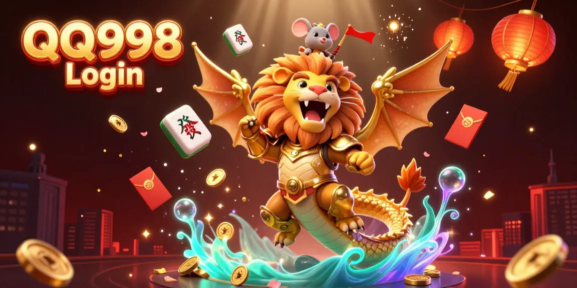 Experience the thrill of QQ998 Login with vibrant casino elements and dynamic characters in action.