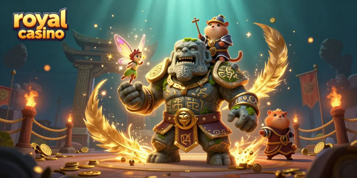 Engage in thrilling gameplay at royal casino with colorful 3D characters and vivid casino elements.