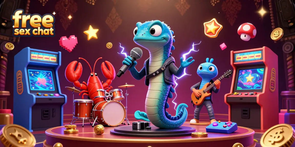 Experience thrilling free sex chat with a vibrant DJ eel and band in an underwater casino setting.