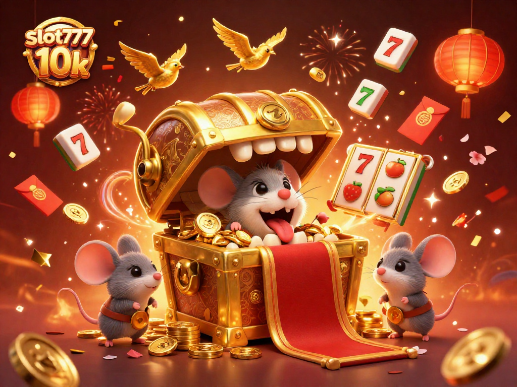 Catch the thrill of playing slot777 depo 10k with vibrant 3D visuals and festive elements.