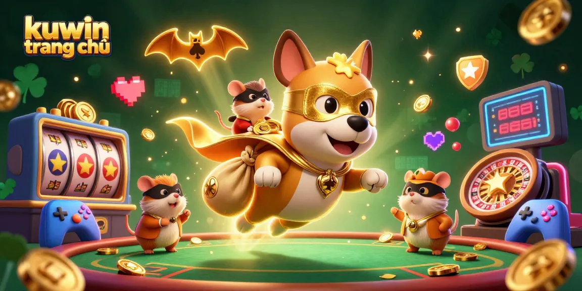 Experience the thrill of kuwin trang chủ with this vibrant 3D casino scene featuring engaging characters and elements.