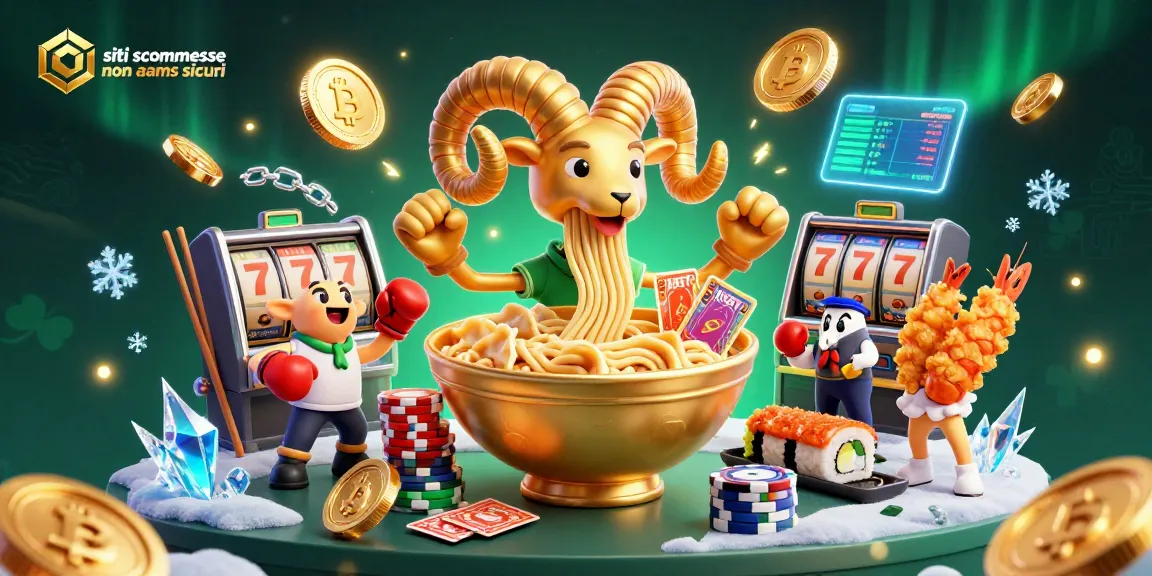 I giocatori strategizzano su siti scommesse non AAMS sicuri, circondati da monete di criptovaluta e slot machine.
