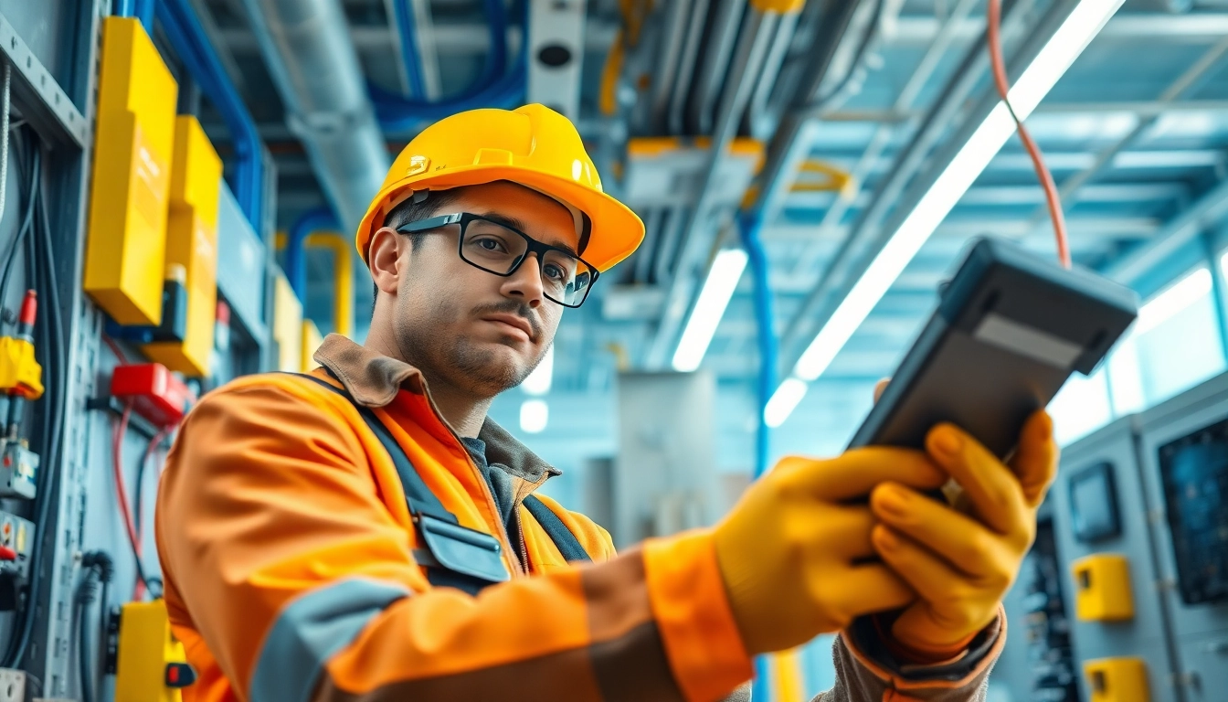 Skilled electrician providing electrical maintenance edmonton services in a bright workspace.