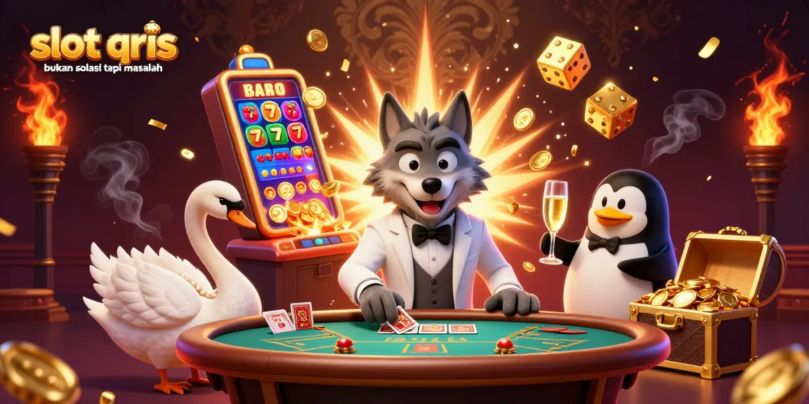 Engaging scene depicting the phrase "slot qris bukan solusi tapi masalah" with vibrant casino elements, enhancing the gambling experience.