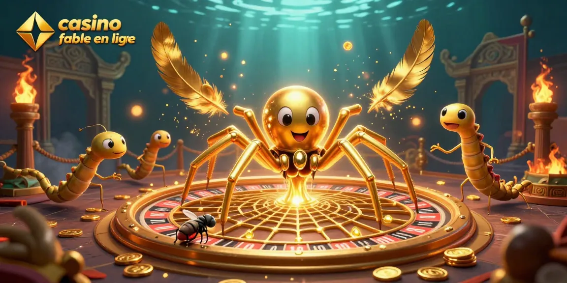 Jouer sur un casino fiable en ligne, une araignée dorée tisse une toile de roulette captivante.