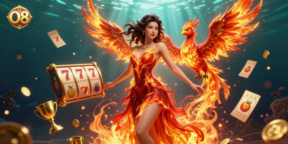 Experience gaming at O8 with 3D slots, fiery characters, and dynamic casino elements.