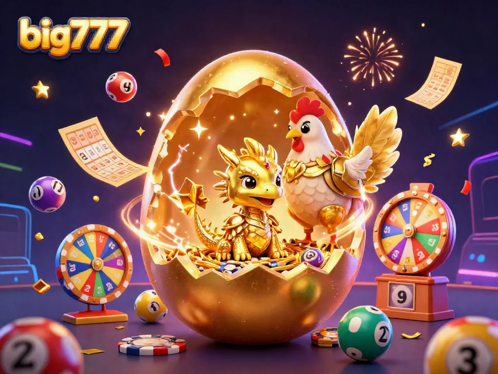 Experience big777 excitement with a vibrant celebration of tickets, lottery balls, and dazzling winnings.