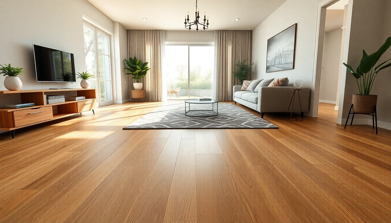 Enhance your interior with luxury vinyl flooring showcased in a modern living room setting.