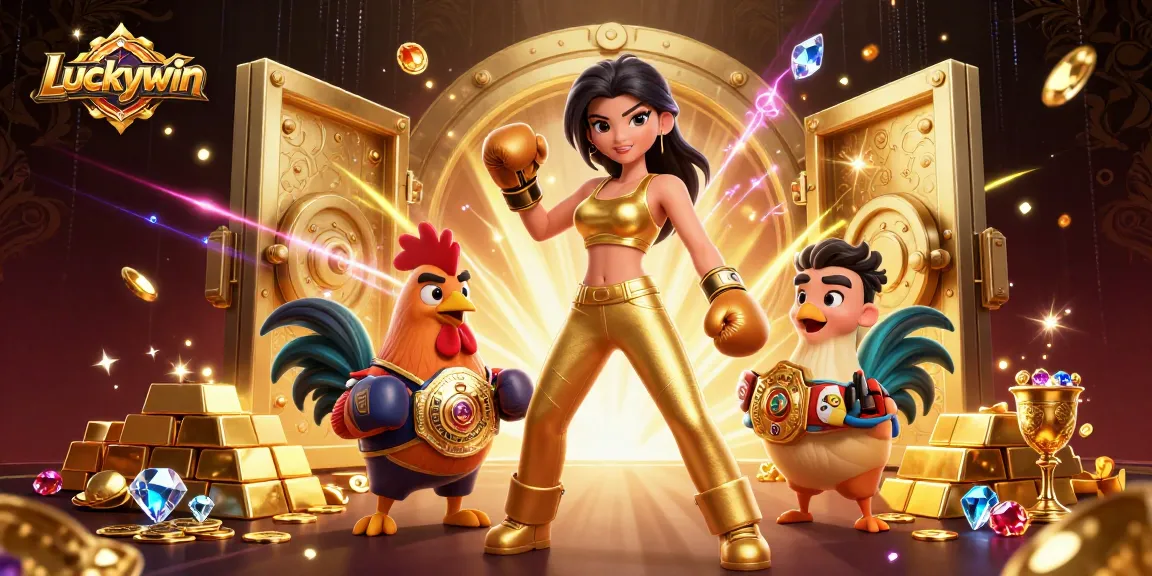 Engage in thrilling gameplay at Luckywin with a striking illustration of exciting casino elements.