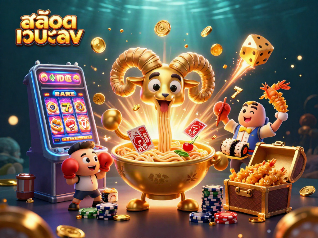 Spin and win with สล็อตเว็บตรง featuring vibrant casino characters and a dynamic gaming scene.