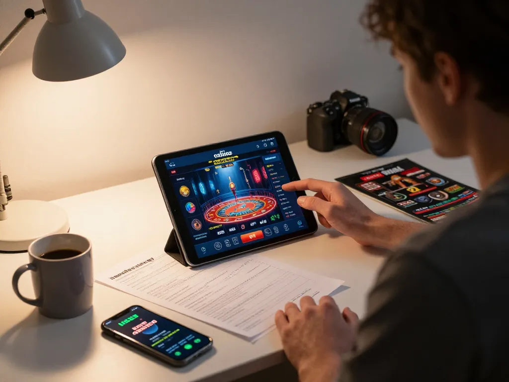 Engaging gameplay with mau777 link alternatif highlighted on tablet screen, comfortable home gaming setup.