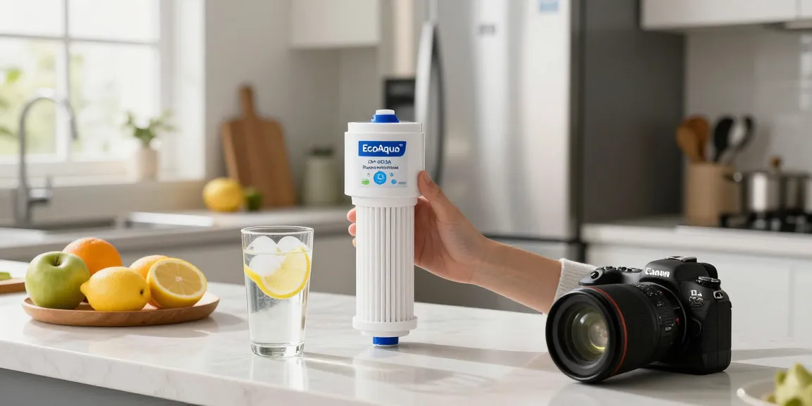 EcoAqua EFF-6013A Replacement Filter showcased in a modern kitchen emphasizing health and hydration.