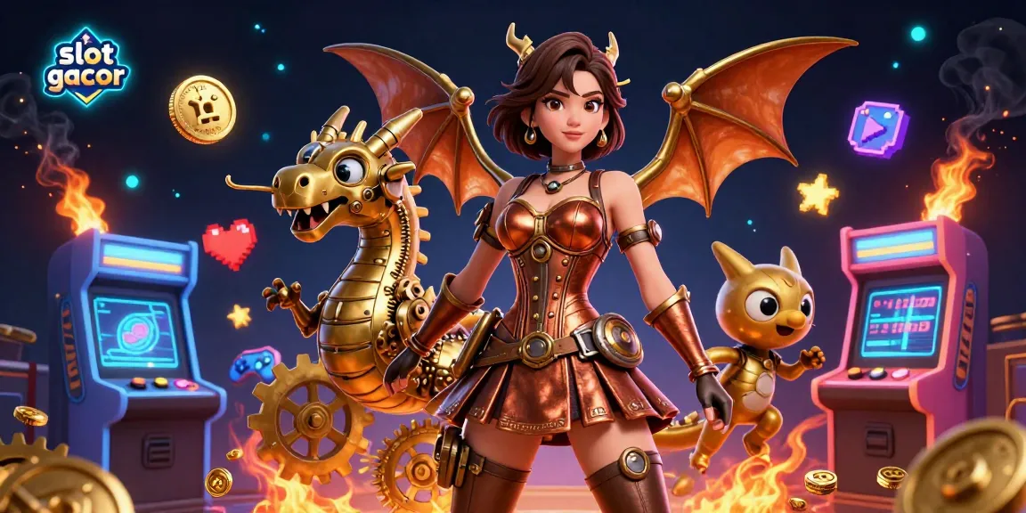 Play and win at slot gacor with stunning 3D characters in a vibrant casino illustration.
