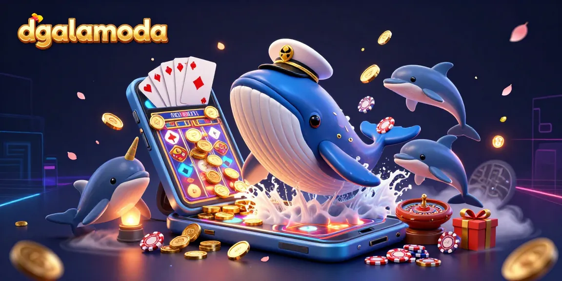 dgalamoda showcases a vibrant 3D casino scene with characters breaching coins and playing poker chips.