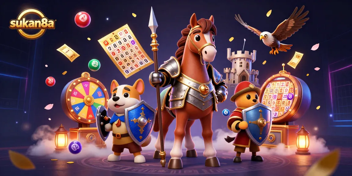 Experience thrilling gameplay with sukan8a amidst vibrant lottery balls and enchanting casino elements.