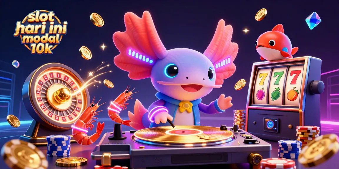 Spin the reels with slot gacor hari ini modal 10k, featuring vibrant characters and dynamic casino elements.