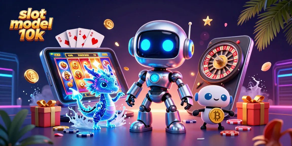Engage with slot modal 10k experiences through this vibrant 3D casino illustration filled with winning symbols.
