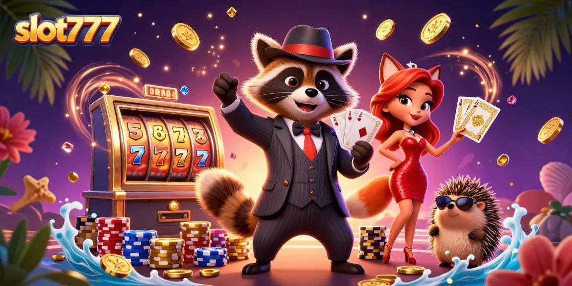Play exciting slot777 games with a dapper raccoon, stunning fox, and a stylish hedgehog.