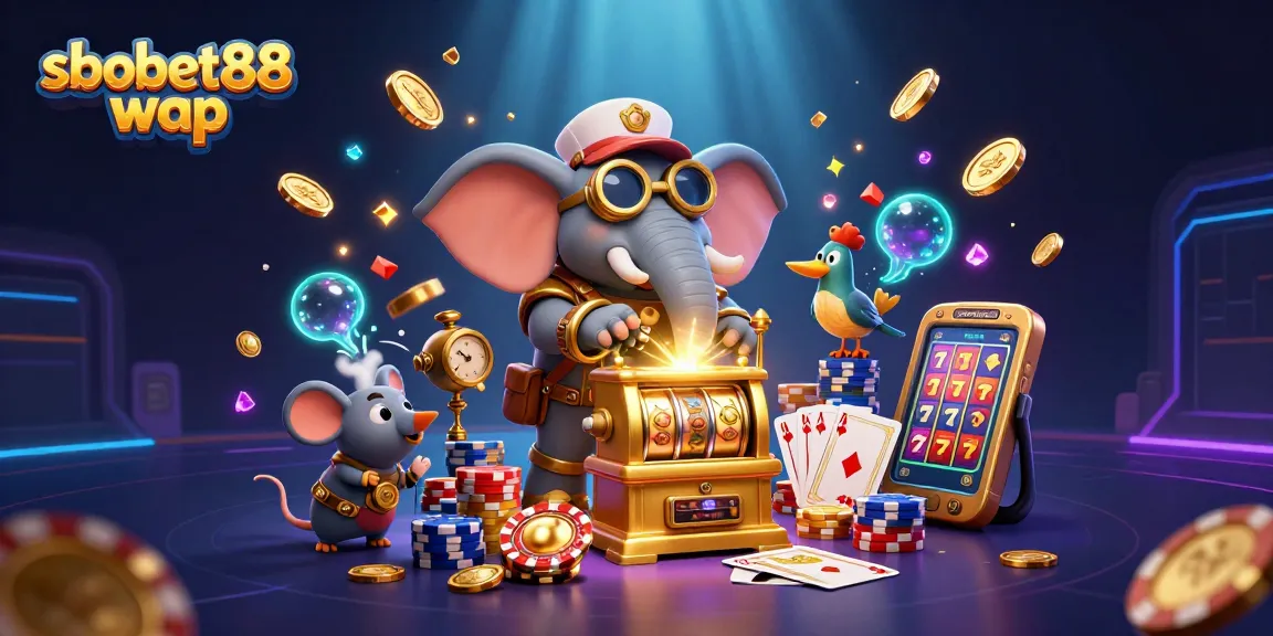 Experience sbobet88 wap betting action with steampunk characters and vibrant casino elements.