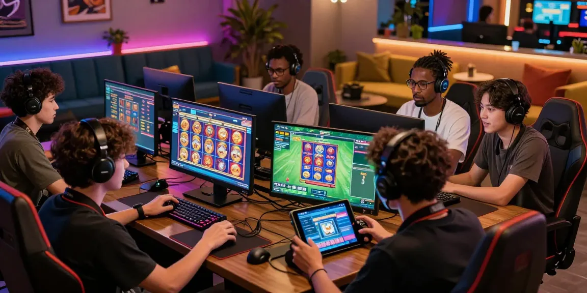 Exciting gaming scene at raja328 situs showcasing players engaged in online slots and sports betting.