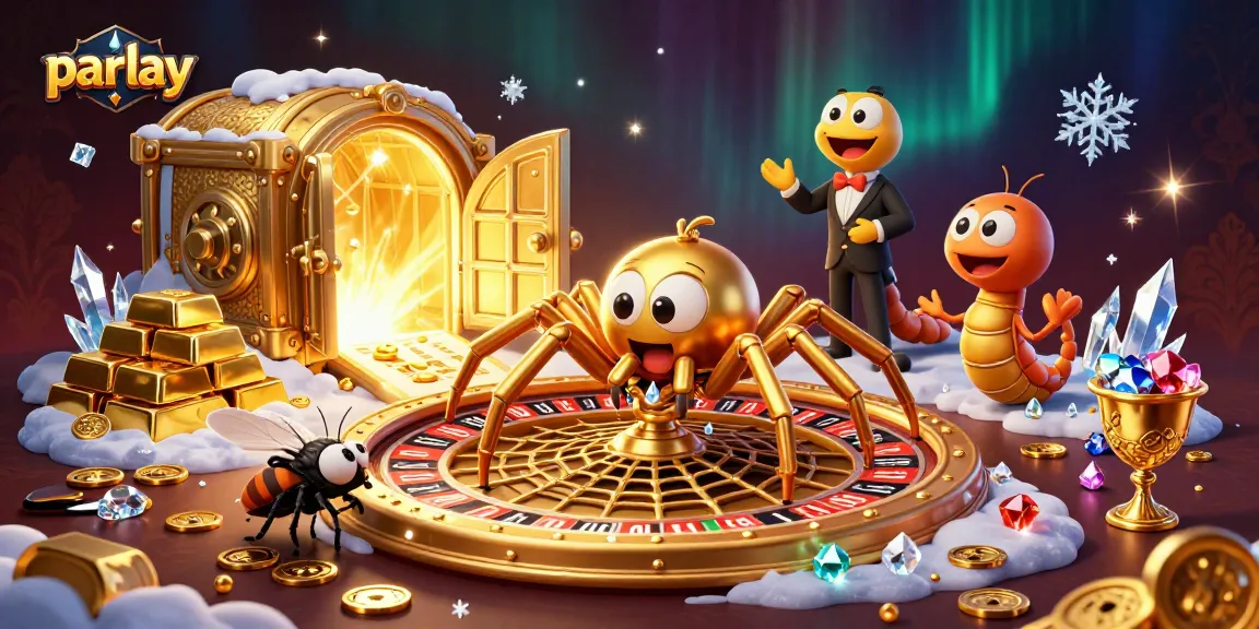Experience a thrilling parlay of bets at a vibrant 3D casino scene with gold and gems.
