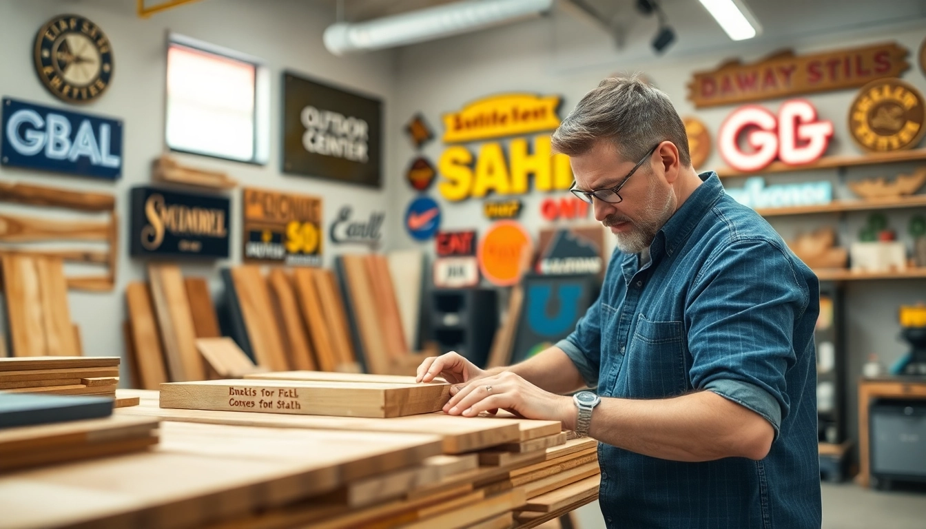 Crafting vibrant signs at an edmonton sign company showcasing creativity and craftsmanship.