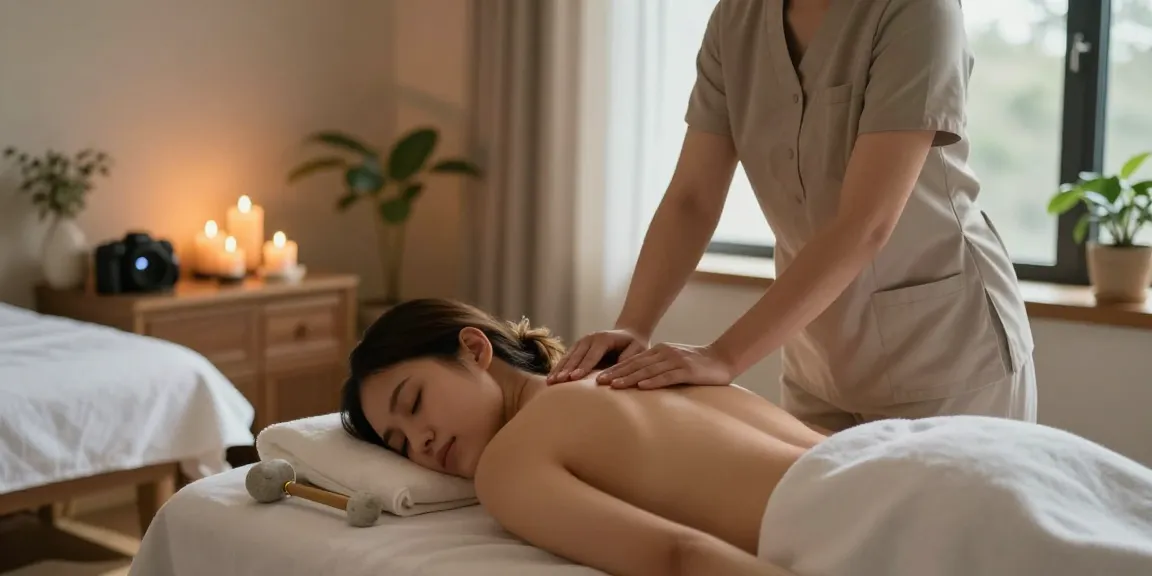 Experience relaxation with a 마사지 therapy session in a peaceful spa environment