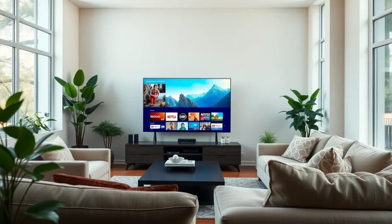 Experience iron tv streaming in a stylish living room with modern decor.