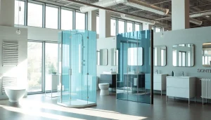 Präsentieren Sie die hochwertigen Badezimmerlösungen der sonni sanitär GmbH in einem modernen Ambiente.