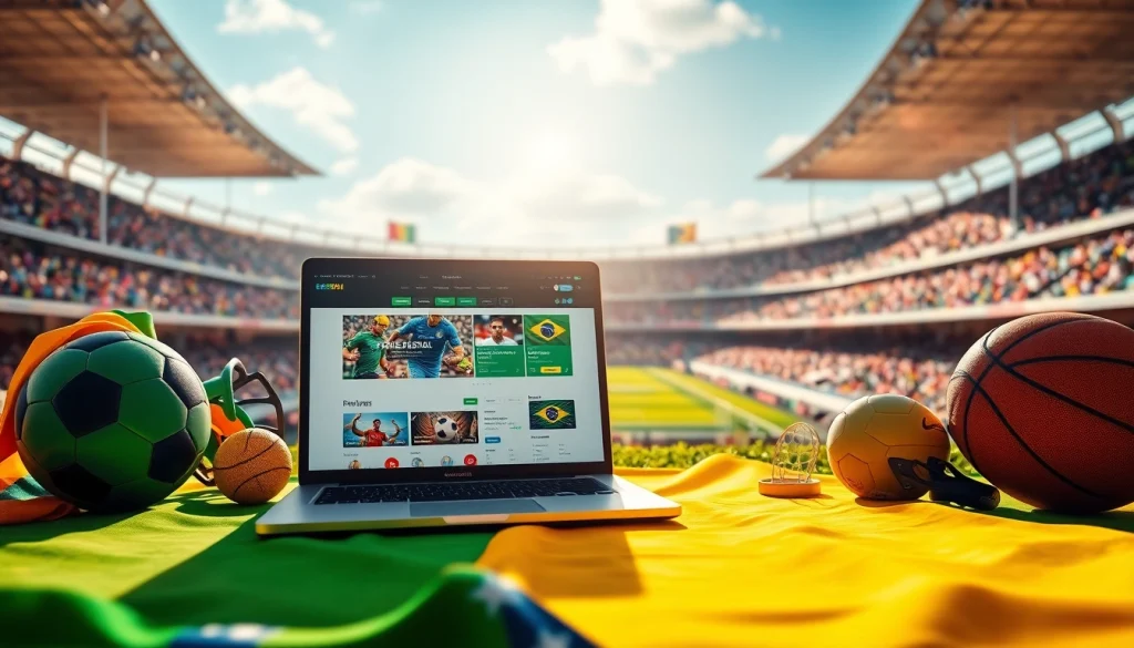 Highlighting best sportsbooks Brazil through vibrant online betting platforms and engaging sports imagery.