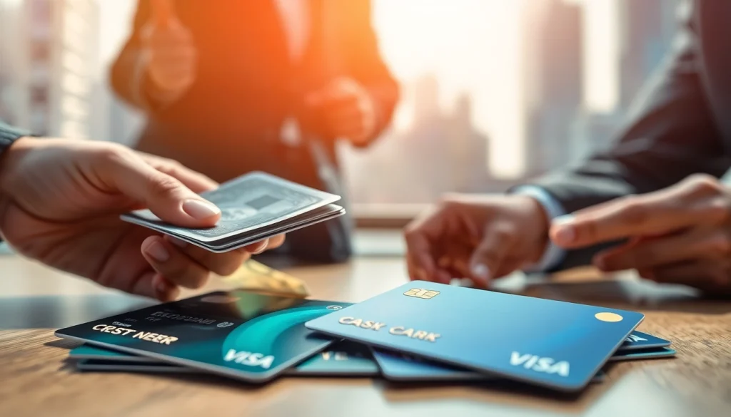 카드깡을 통해 현금을 생성하는 금융 거래의 순간을 포착한 이미지