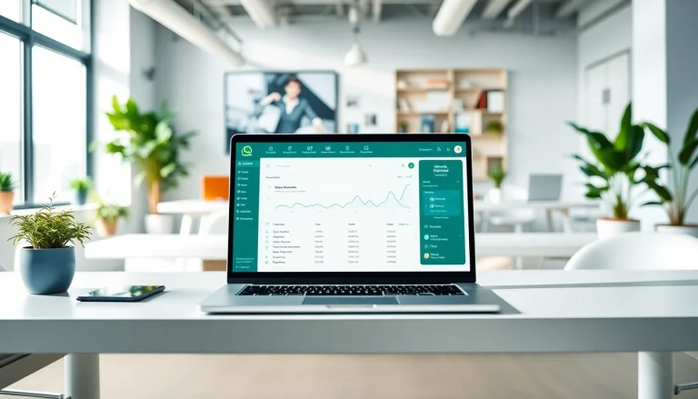 Showcasing a professional workspace with WhatsApp Business CRM dashboard for enhanced productivity.