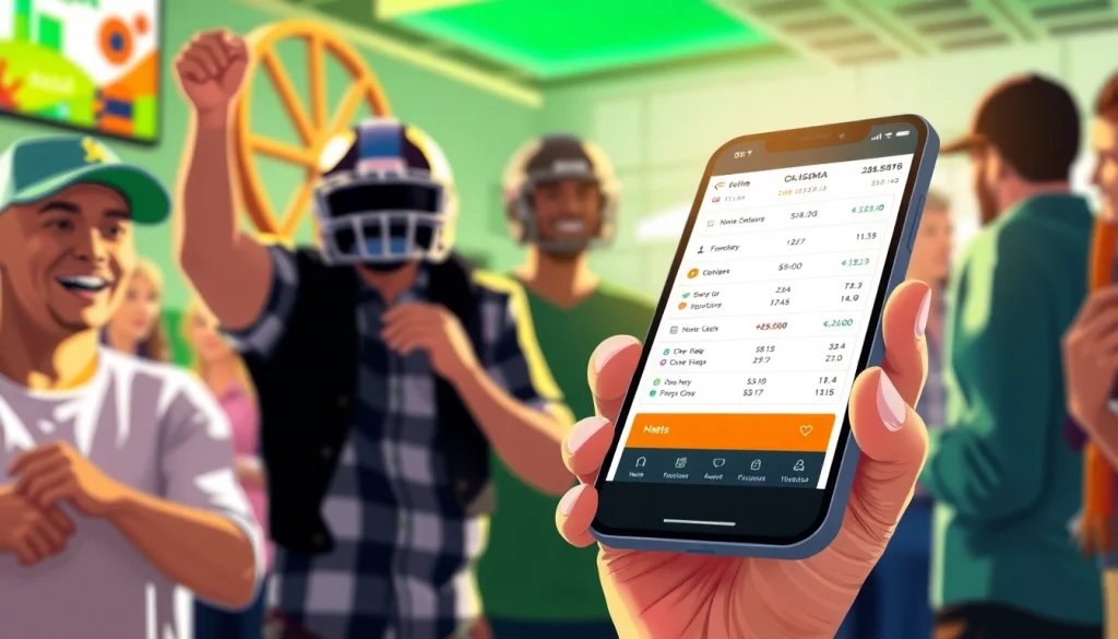 Engaging scene of online sports betting Oklahoma showcasing vibrant betting interface and local culture.