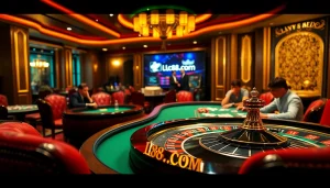 Engage with thrills at lc88.com, experiencing a vibrant casino atmosphere filled with games.