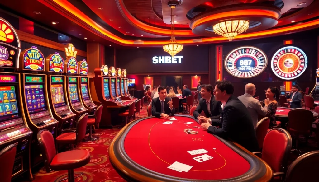 Exciting casino atmosphere at SHBET, featuring engaging games and professional players.