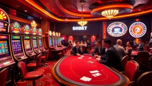 Exciting casino atmosphere at SHBET, featuring engaging games and professional players.