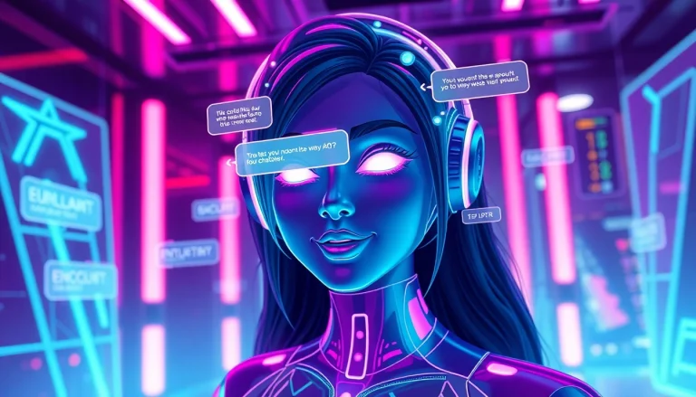 Engaging NSFW character AI chatbot interacting in a futuristic digital setting