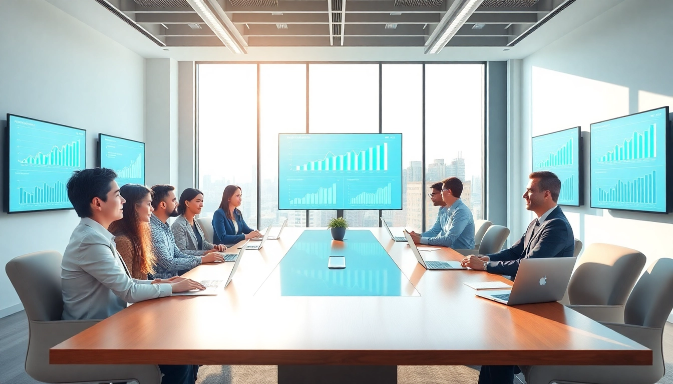 Engage with growth strategy trends in a dynamic business meeting filled with diverse professionals.