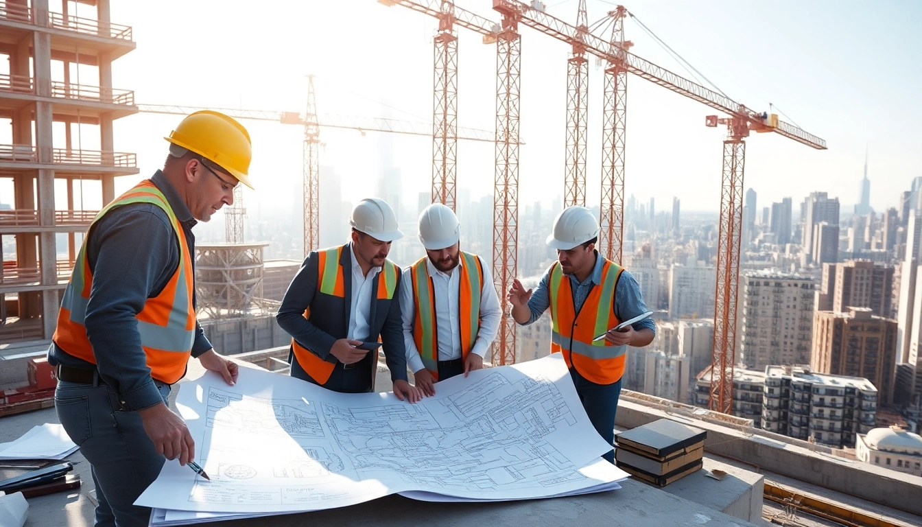 Manhattan General Contractor collaborating on a building project in NYC's skyline.